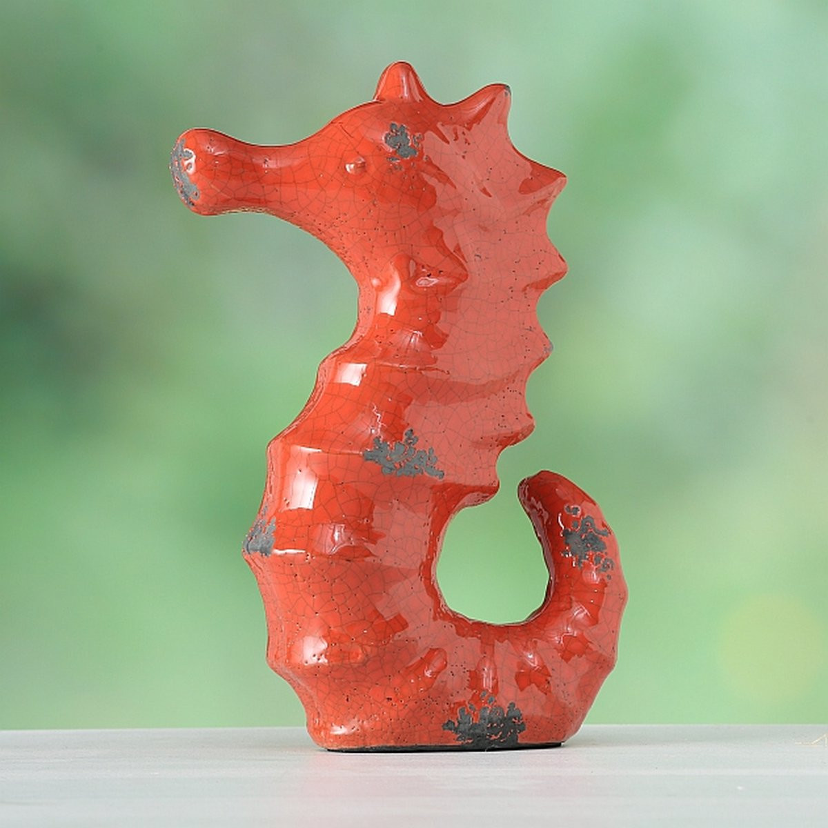 Boltze Zeepaard Decoratie - Terra Cotta - Keramiek - XL - 35 cm