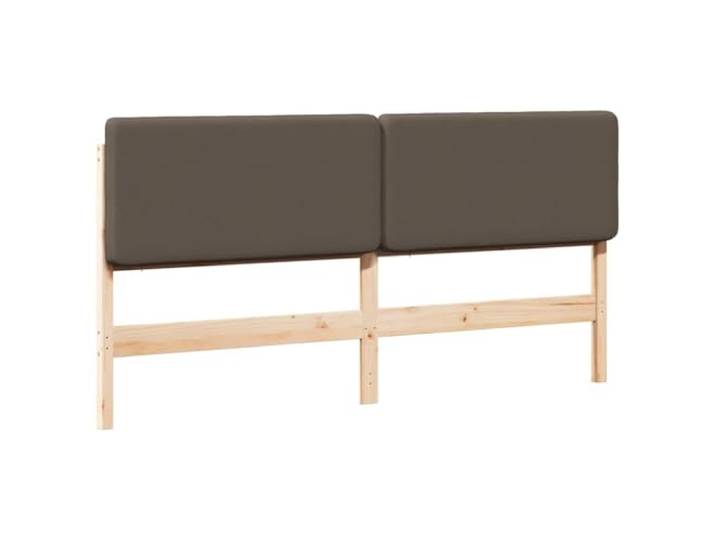 Makastle Kopfteil Braun/Taupe Massivholz Kiefer 185,5 cm Gepolstert