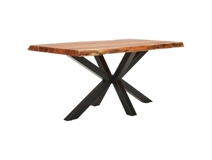 Landscape Esstisch, Natur, Schwarz, Holz, Metall, Akazie, massiv, Holz, rechteckig, X-Form, 90x76x160 cm, Variantenauswahl, Holzmöbel, Holztische, Esstische Holz