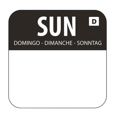 Vogue Selbstauflösende Lebensmittelrotationsetiketten Sonntag