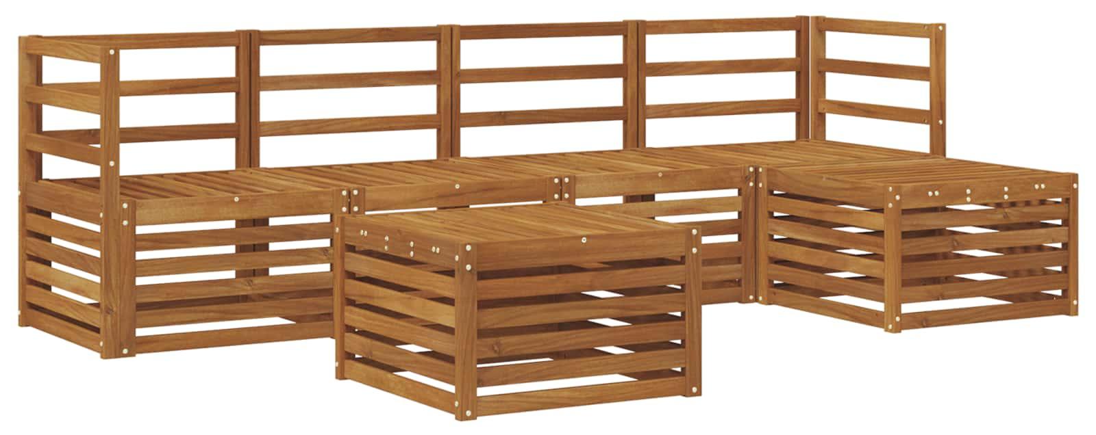 Outdoor-Sofagarnitur 6 pcs Natur