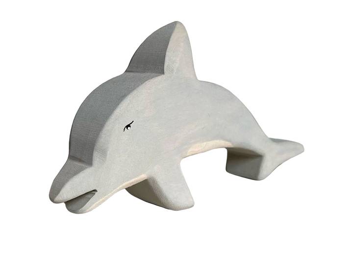 Holztier Delfin, handgefertigt, 8 x 7 x 3 cm