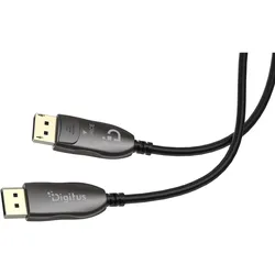 Digitus DisplayPort-AOC-Verbindungskabel M/M, 15.0m, UHD 8K, 8K@120Hz, DP 2.1, gold, bl (15 m), Videokabel, Schwarz
