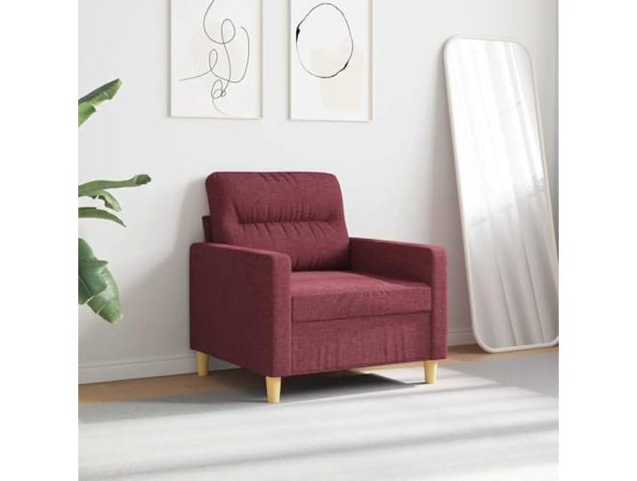 KTHLBRH Roter Sessel Weinrot 60 cm aus Stoff Metallgestell, Schaumstoff, 110 kg, 78 x 77 x 80 cm, Wohnzimmer