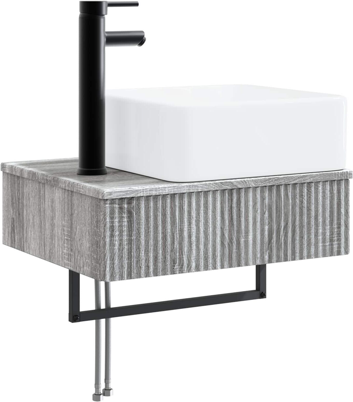 vidaXL Basin de lavage mural Sonoma gris 53 x 35 x 39 cm