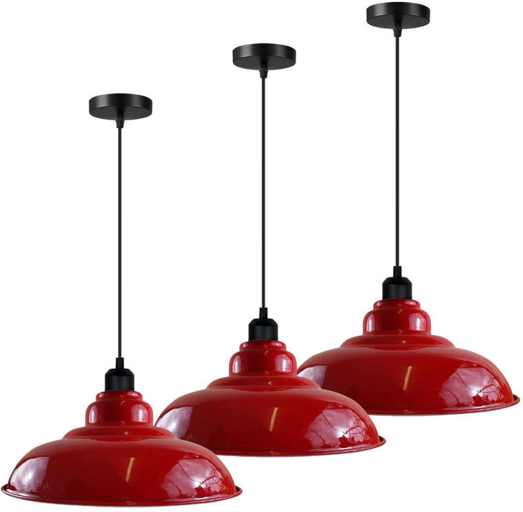 Rio 3 - Light Pendant Red 26cm H X 32cm W X 32cm D