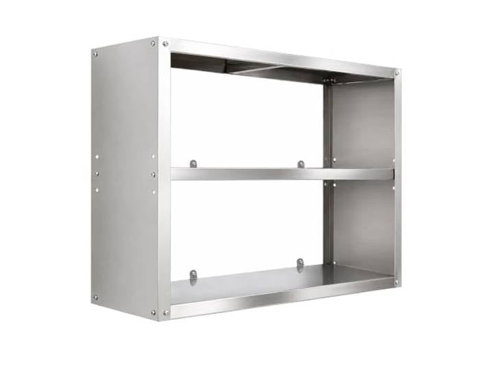 FQMYLTYN Wandschrank aus Edelstahl, Verstellbares Regal für Großküchen Offenes Regal mit 3 Ebenen und Absturzsicherung, für Mikrowelle, Backofen und Kochgeschirr(150x35x75cm/59x14x30in)
