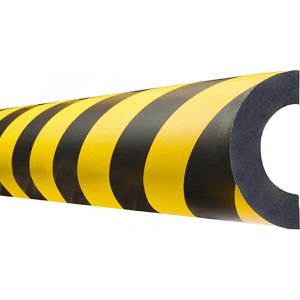 Moravia Schutzprofil Bogen, selbstklebend, 1m Länge, schwarz / gelb, 125 x 67mm, Rohrschutz