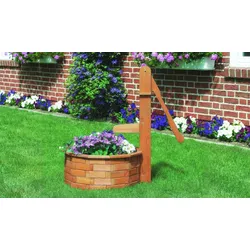 Wasserpumpe Holz Pensa - √ò 70 x 65 x 100 cm - Farbe: Honigbraun - Wasserpumpe aus Fichtenholz (nur zur Dekoration)