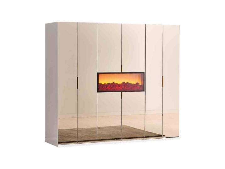 Xlmoebel Kleiderschrank Beiger Kleiderschrank aus Holz mit praktischer Kleiderstange (Beiger Kleiderschrank mit Kleiderstange) Made in Europa