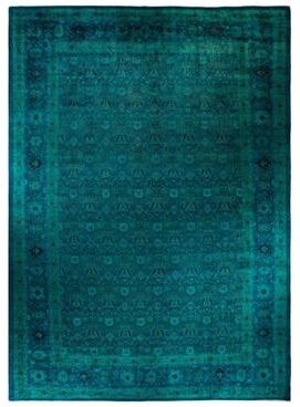 "Overton Handknotted Wool Vintage Inspired Contemporary Overdyed Blue Area Rug - 17' 2"" x 12' 3"""