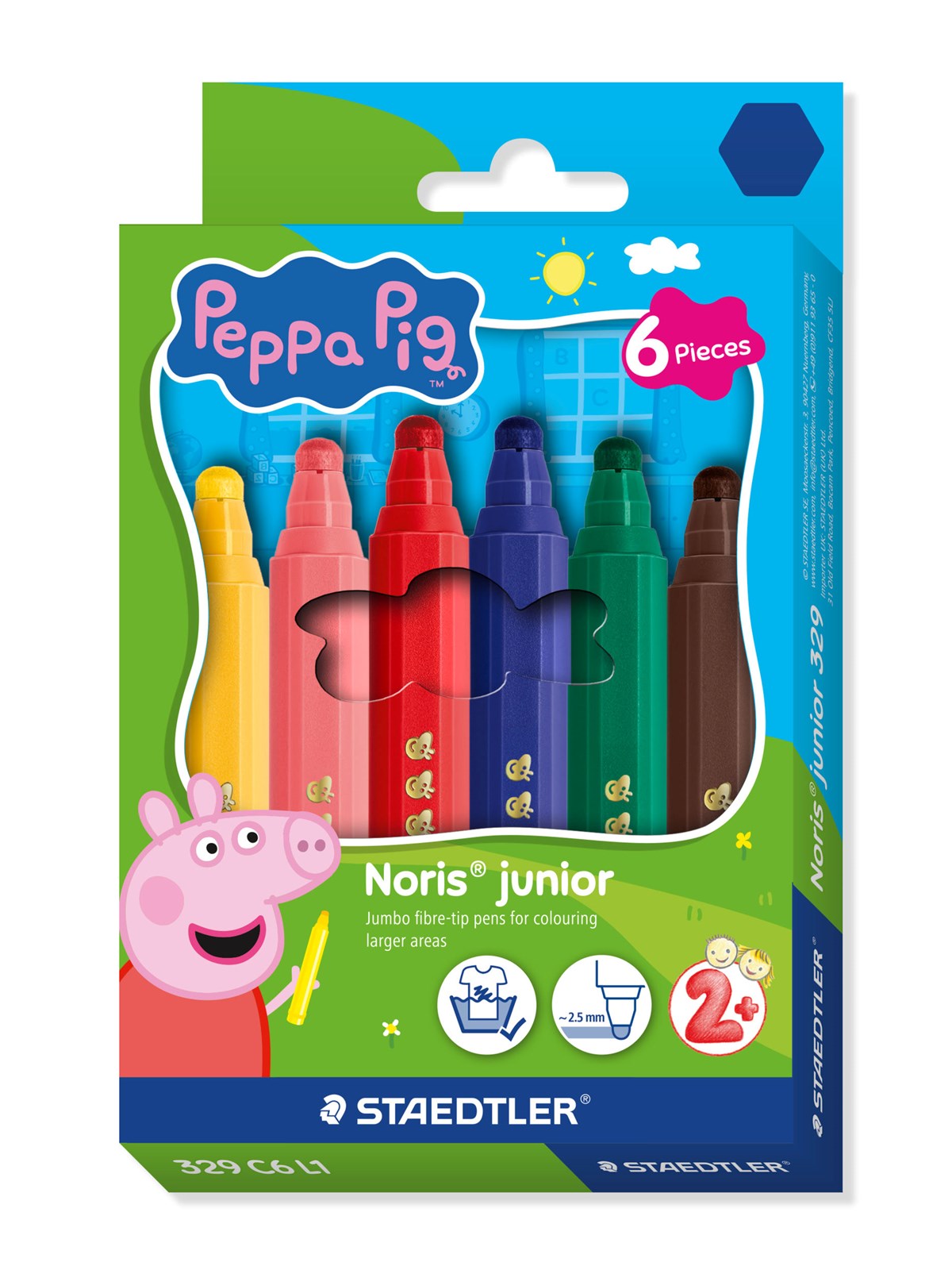 Staedtler Peppa Pig felt?tip pens 6 assorted