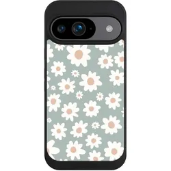 Nivocase Handyhülle für Google Pixel 9 Hülle NIVOpure Case Schwarz Blumen Gänseblume Muster (Google Pixel 9), Smartphone Hülle, Schwarz