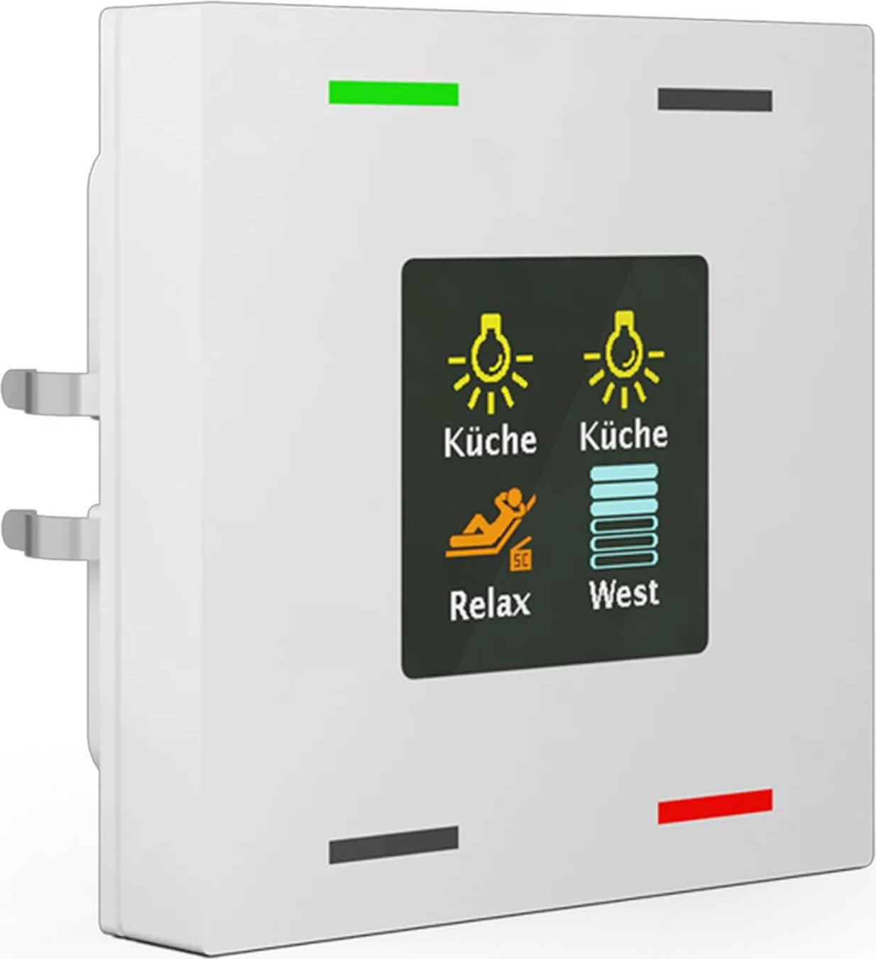 MDT KNX 4-voudige drukknop met lichtindicator en kleurendisplay, zuiverwit glanzend, 55 x 55 mm