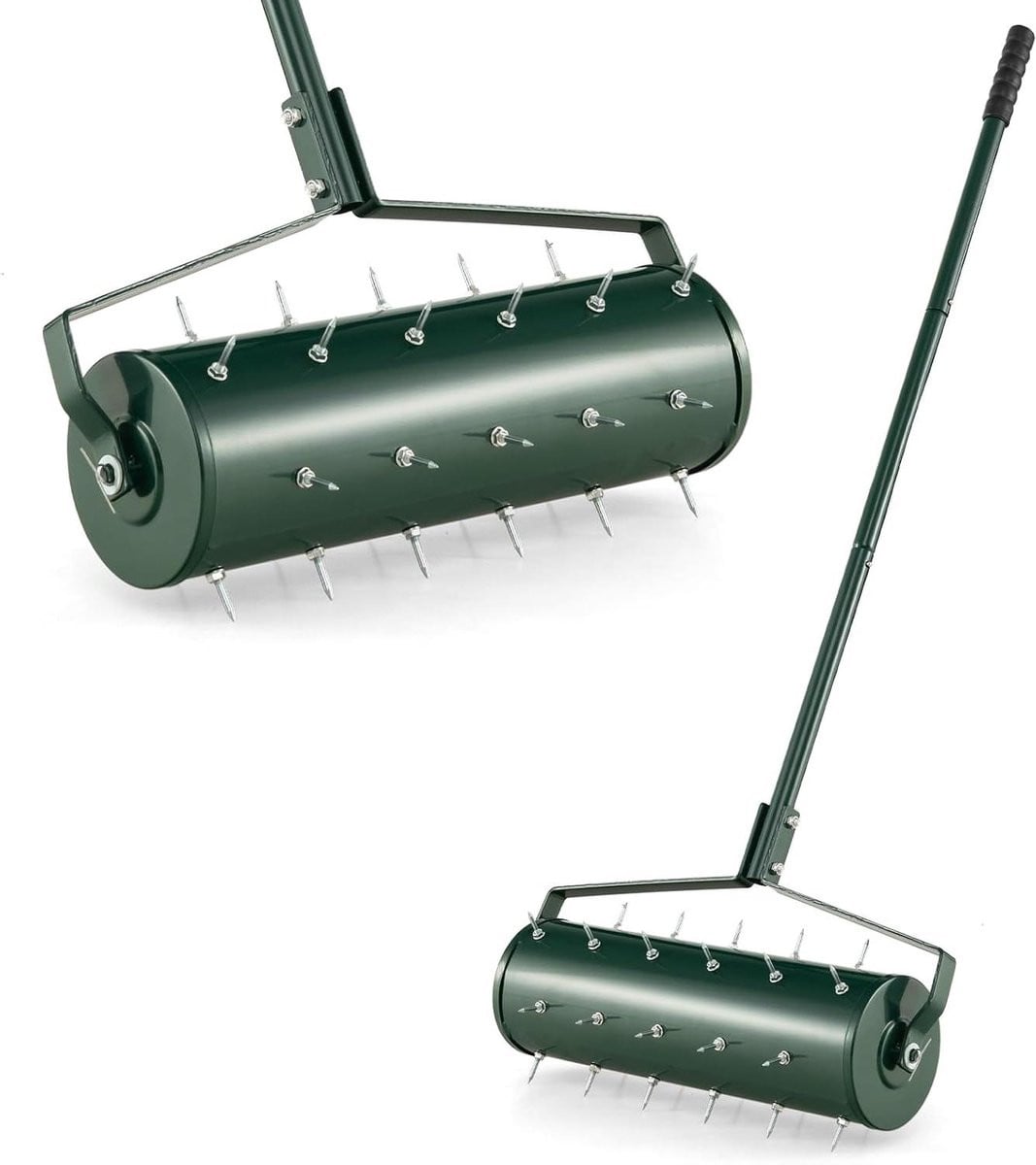 Gazonbeluchter met steel - Handmatige verticuteerder voor gazononderhoud - Groen - 53 x 130 cm