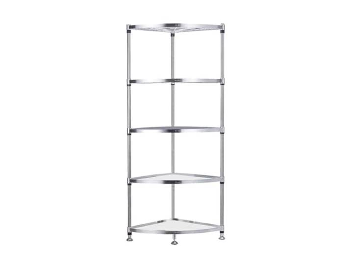 VNCdfhETs Standregal 5-stufiges Eckregal Aus 304 Edelstahl, Küchentopfregal, Eckregale, Ständer Für Küche, Badezimmer, Wohnzimmer zur Organisation und Aufbewahrung