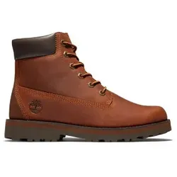 Timberland Unisex für Kinder. TB0A28VX3581 Lederstiefel Courma Kid Braun (37), Wohnung, Schnürsenkel, Lässig, Nachhaltig, Kinderbekleidung