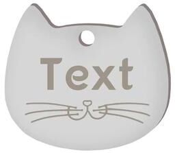 Uplifted Finds Custom Laser Engraved Stainless Steel Cat Face ID Tag silver 388 l