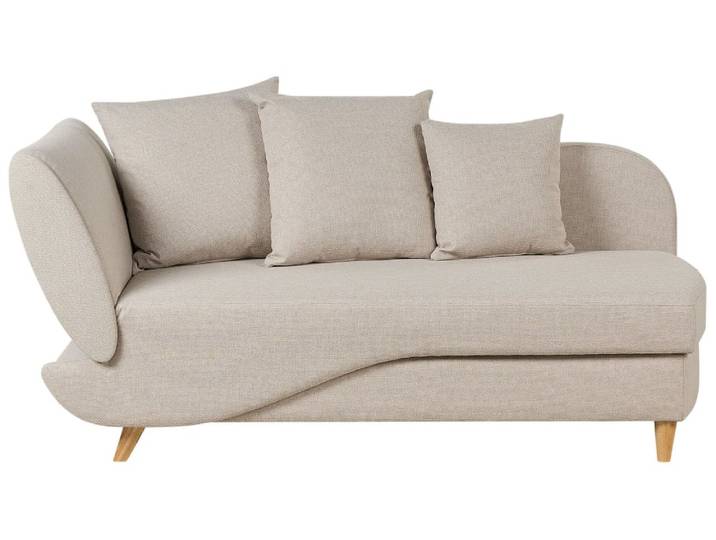 Chaise longue en tissu beige 69x155
