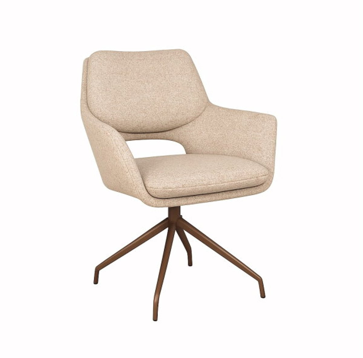 Eetkamerstoel Aarhus Moods Collection draaibaar met armleuningen Anodic brown