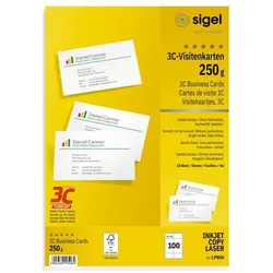 Sigel Visitenkarten LP800 weiß, 8.5x5.5 cm