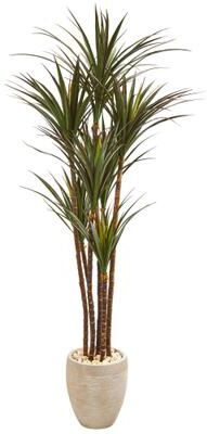 Nearly Natural "68"" Giant Yucca Artificial Tree in Planter UV Resistant (Indoor/Outdoor)"