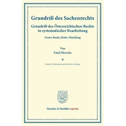 Grundriss des Sachenrechts., Fachbücher von Emil Pfersche
