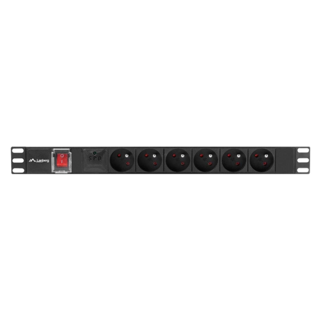 Lanberg PDU 19inch 1U 16A 6x FR 2m (PDU-06E-0200-BK)