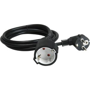 Unitec Verlängerungskabel 445641, für innen, Schutzkontakt, Kabeltyp H05VV-F aus Kunststoff, schwarz, 2 m