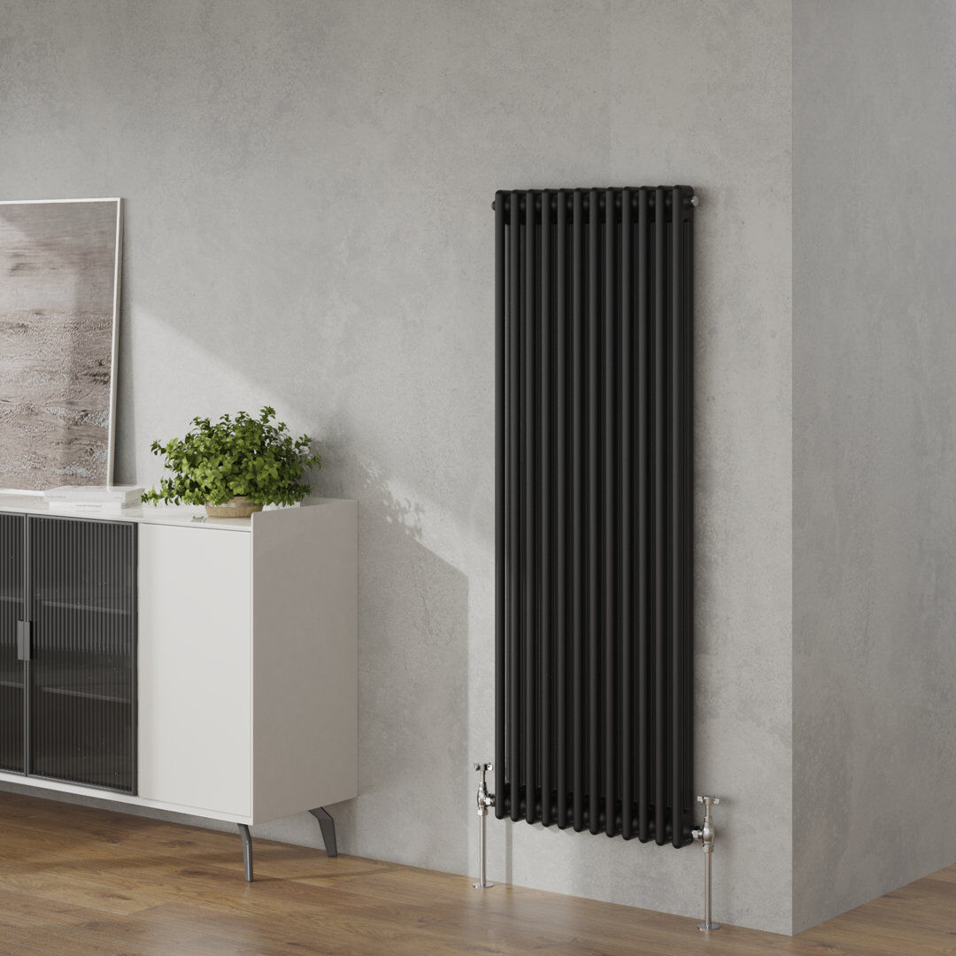 Belfry Heating Brunner Vertical Traditional Column Radiator Black 1500mm H x560mm W x 70mm D