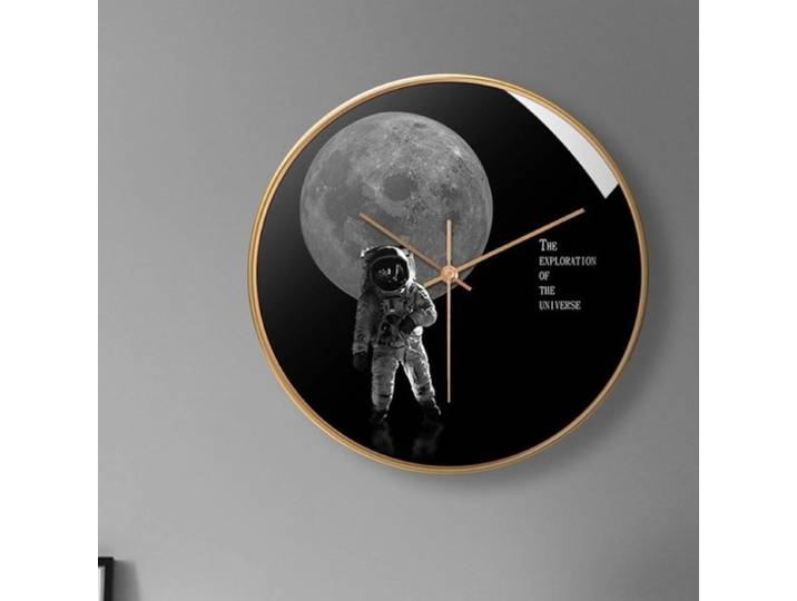 Horloge murale spatiale ciel étoilé pour la maison, le salon, la chambre à coucher minimaliste moderne, silencieuse et artistique, horloge tendance Instagram