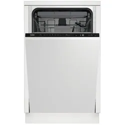 Beko BDIS 38120Q 45cm breit, Geschirrspüler Einbau, Schwarz, Weiss