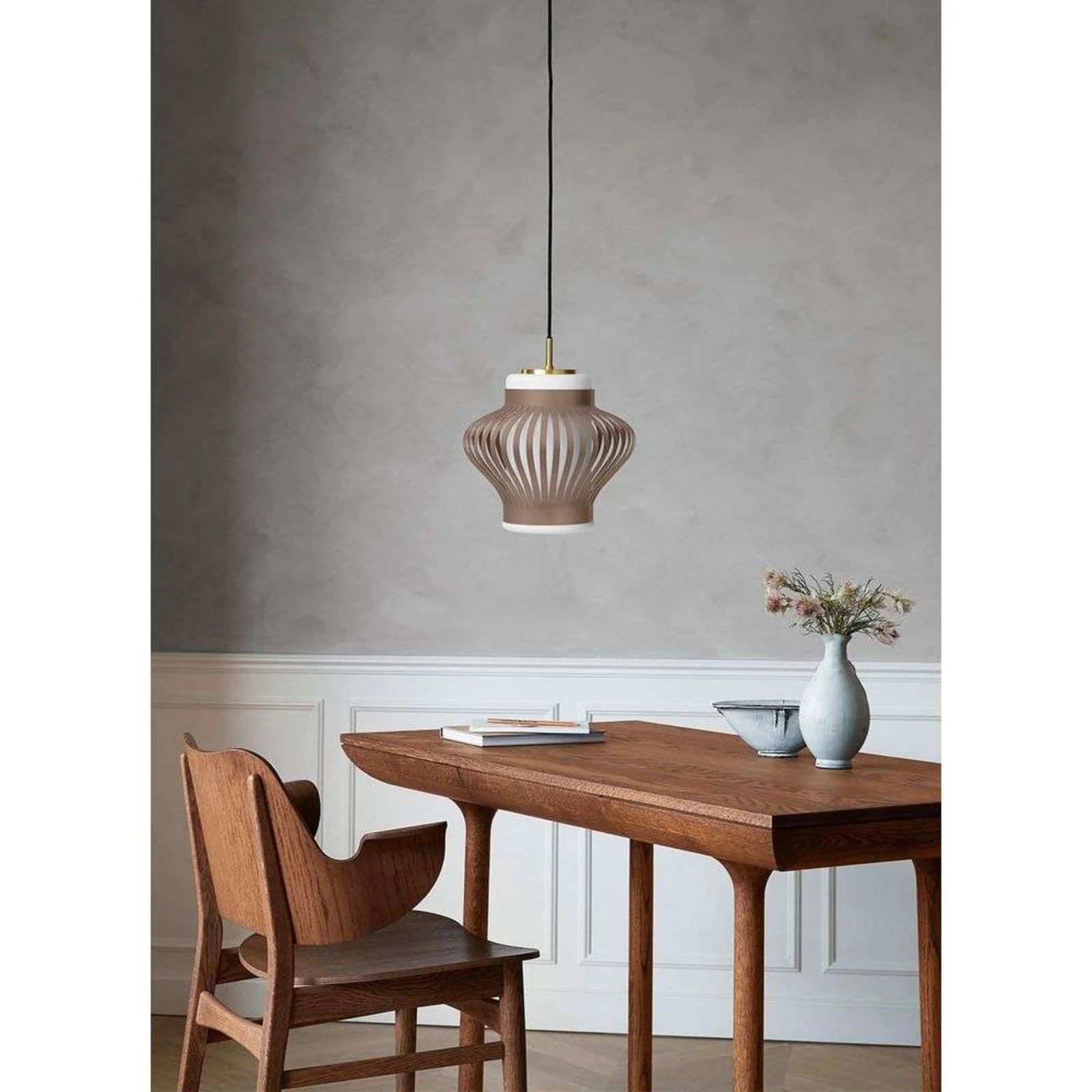 Warm Nordic Opal Lamella Hanglamp Hazelbruin - Metaal - Vintage stijl
