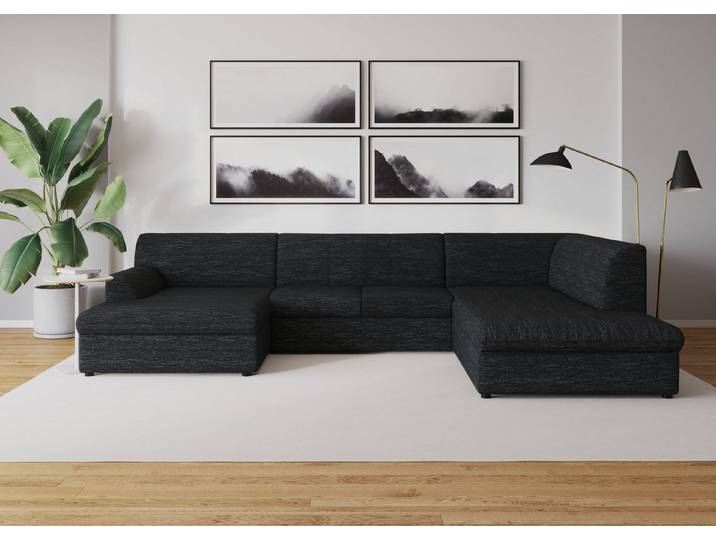 DOMO collection Wohnlandschaft Topper, elegant & zeitlos, Breite 320cm, komfortabel, U-Form, wahlweise mit Bettfunktion