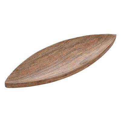 Amagohome Dekoschale Holzschale B40xH3xT14cm Boot schiffförmig Mangoholz massiv