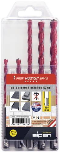 Bohrersatz Profi Multicut 5tlg.5,6x110,6,8,10x160mm SDS-Plus ALPEN