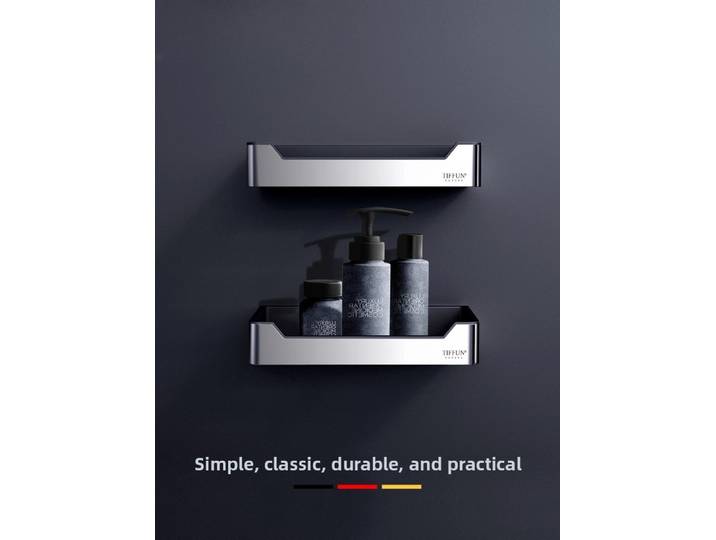 Support de rangement pour salle de bain, support de rangement en acier inoxydable sans perçage, fournitures de salle de bain haut de gamme