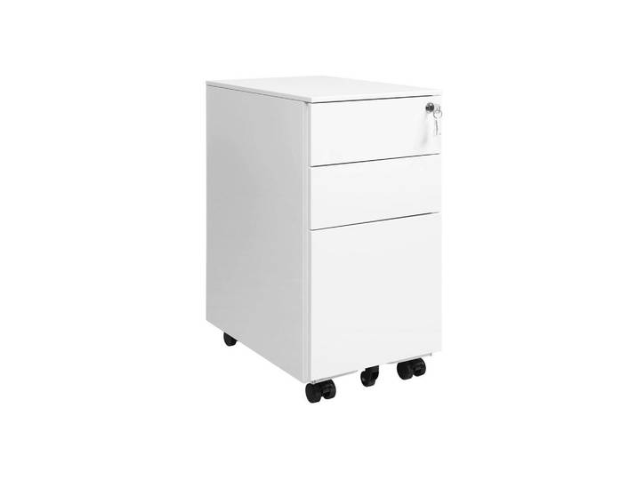 Hansiro Rollcontainer, Weiß, Metall, 45x60x30 cm, Büromöbel, Container