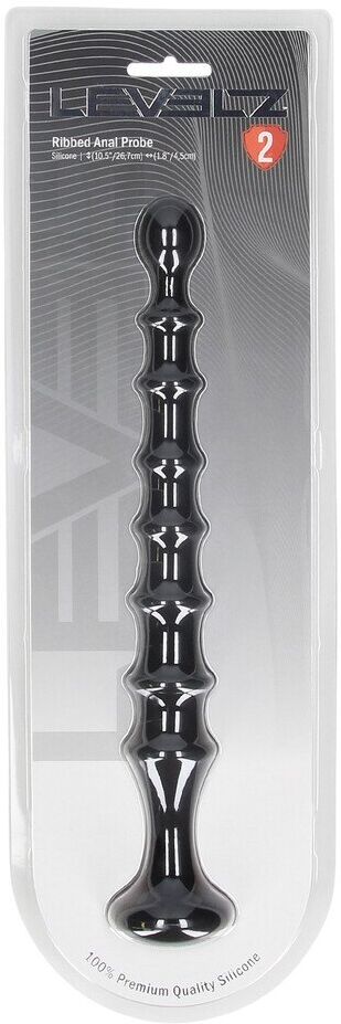 Levelz Probe anale évasée en silicone nervuré - Noir