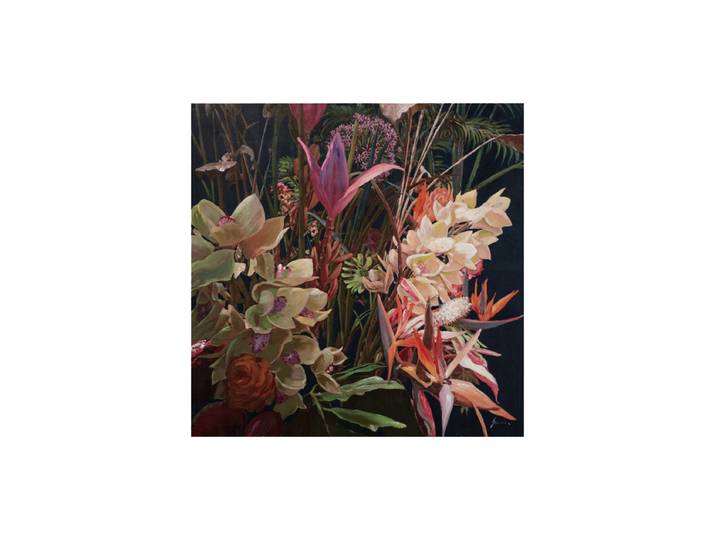 Handbemaltes Bild „Hübsche Blumen“ 100 x 100 cm Multicolor Crea Collection