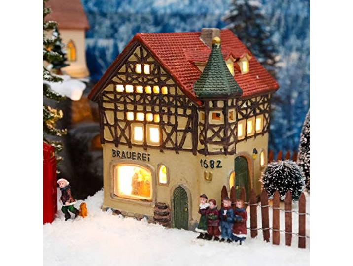 Gärtner Pötschke Miniatur-Weihnachtsdorf-Lichthaus Brauerei