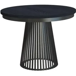 ESSTISCH Lumi, Runder, mit Metallbeinen, Schwarz