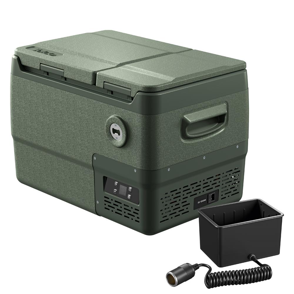 YOLCO DX30 Pistachio Kompressor-Kühlbox 30L | 2 Kühlzonen 25L+5L | -20°C bis +20°C | App-Steuerung | 12/24V & 230V | Camping, Vanlife & Reisen