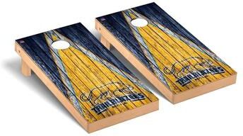 Skip's Garage Massachusetts College of Liberal Arts Trailblazers Triangle Cornhole Board Set