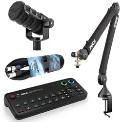 RØDE Rodecaster Video Konsole Podmic-USB Bundle, Streaming Deck, Schwarz