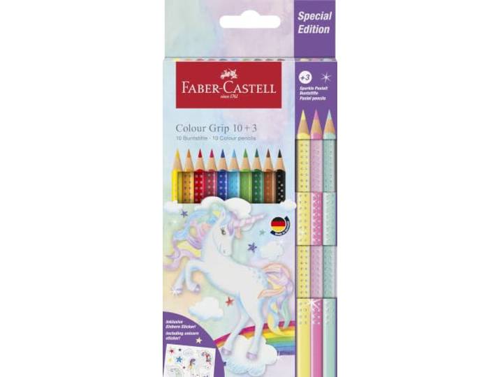 FABER-CASTELL - Kleurpotloden set Eenhoorn, 13-delig, incl. stickers