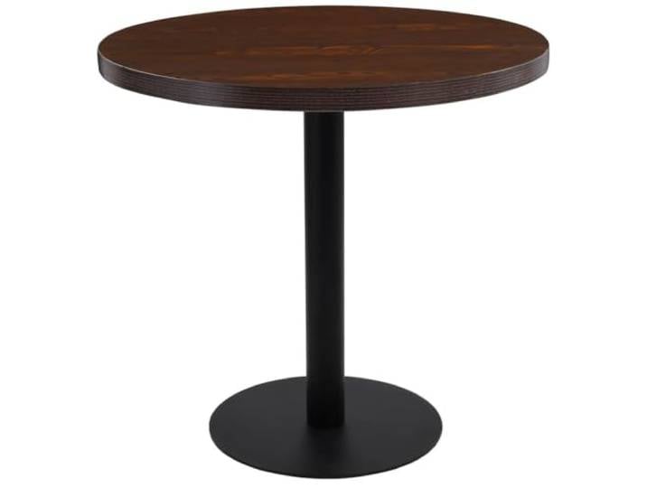 HEFZGDB Bistrotisch Dunkelbraun 80 cm MDF Tischplatte mit Holzmaserung und Stahlgestell für Restaurant Cafe Bar Einzelstück