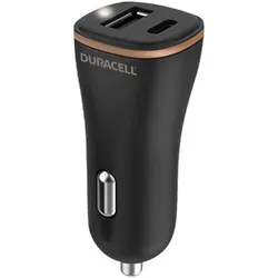 Duracell Car Charger USB, USB-C 27W (Black), Auto Adapter, Schwarz