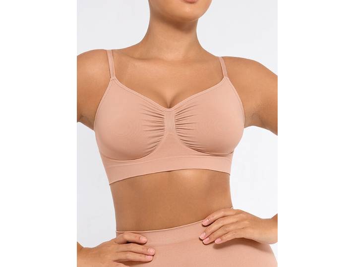 Feelingirl Soutien-gorge quotidien sans fil, non doublé, ultra doux, taille L, teinte foncée