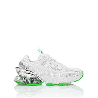 Sneaker PLEIN SPORT "Thunder", Damen, Gr. 35, Normalschaft, weiß (0105, weiß, grün), Schuhe Sneaker